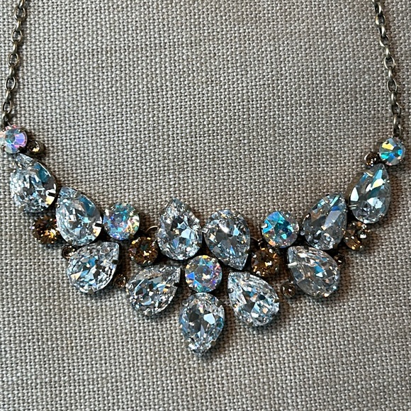 Sorrelli Dare to Pear Statement Bib Necklace Clear & AE Swarovski Crystals $353 - Picture 6 of 12